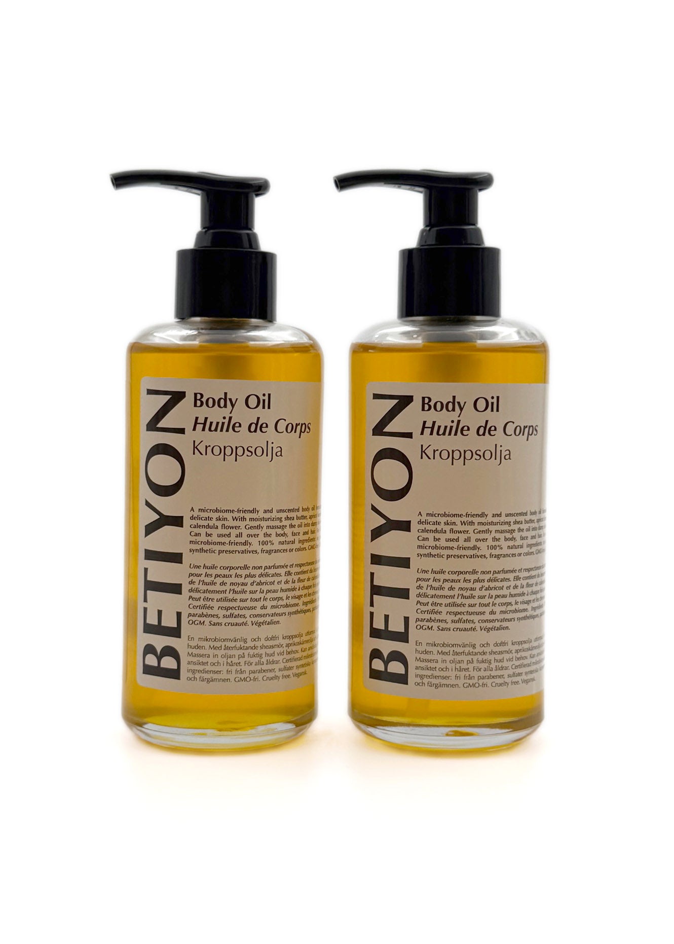 2x Unscented Body Oil